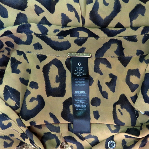CHICO'S BLACK LABEL Animal Print Tunic Blouse - S - Picture 4 of 4